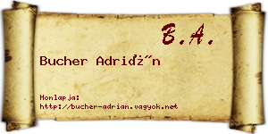 Bucher Adrián névjegykártya
