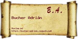 Bucher Adrián névjegykártya